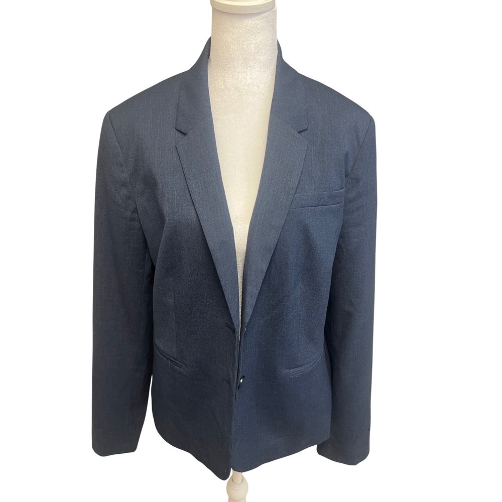 Banana Republic Blazer Two Button Blue Tailored Sz 12 Professional Career Office